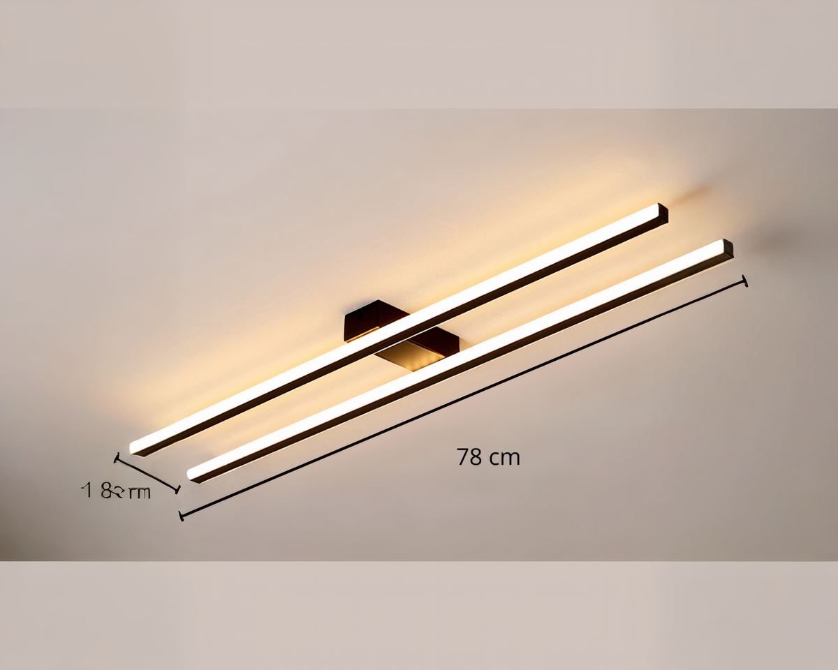 Lustre LED à double barre lumineuse en aluminium, vue 4