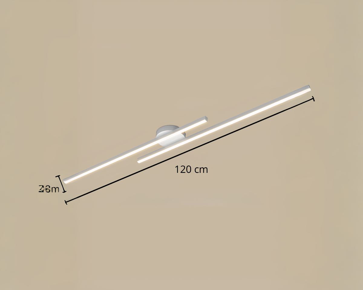 Lustre LED à double barre lumineuse en aluminium, vue 5