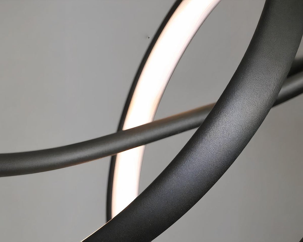 Lustre salon minimaliste à courbe LED suspendue, vue 4