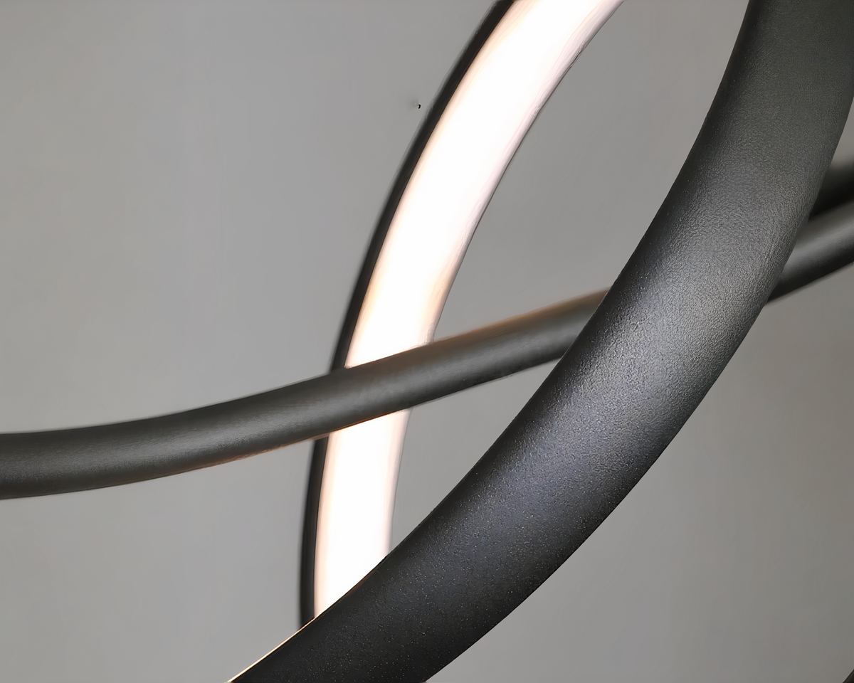 Lustre salon minimaliste à courbe LED suspendue, vue 4