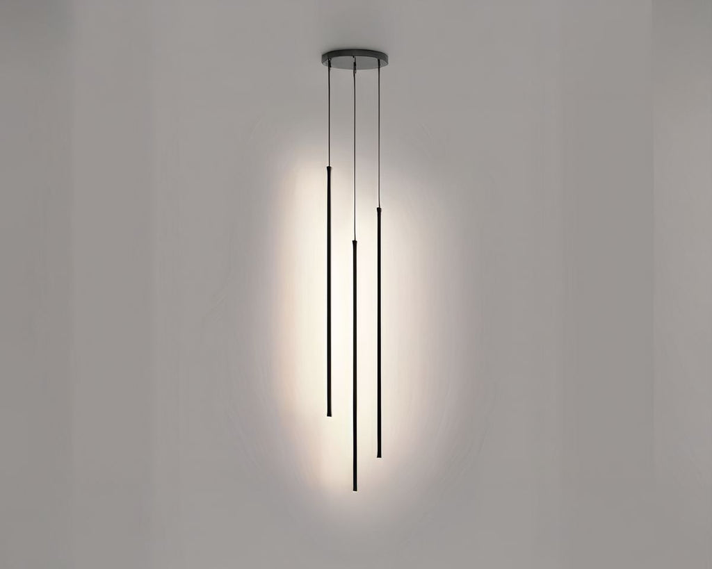 Lustre moderne salon à barres lumineuses suspendues