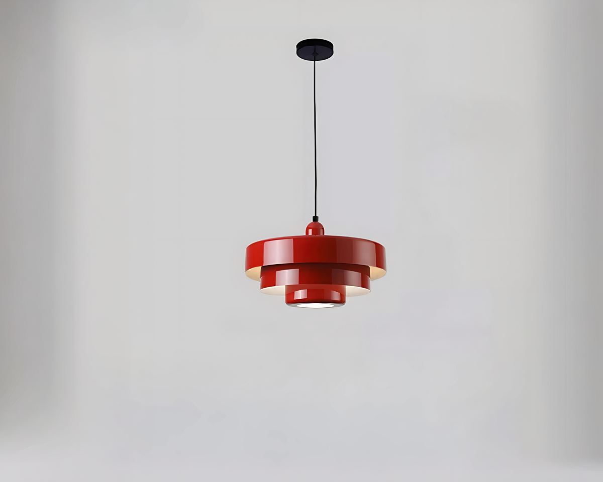 Lustre ancien rétro à étages de métal coloré, vue 4