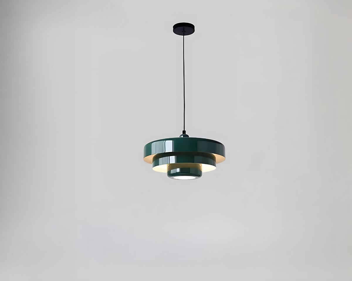 Lustre ancien rétro à étages de métal coloré, vue 7