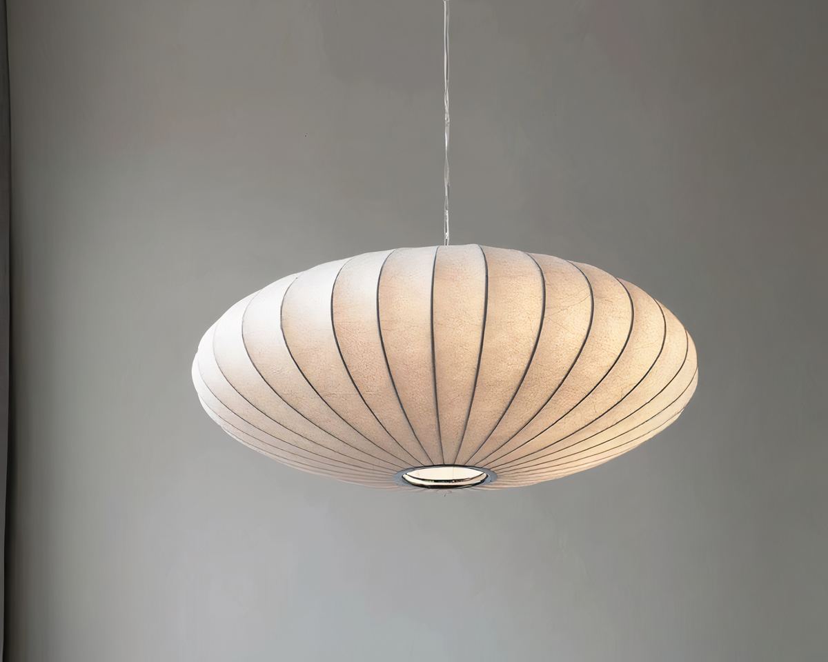 Lustre japonais boule de soie blanche, vue 4