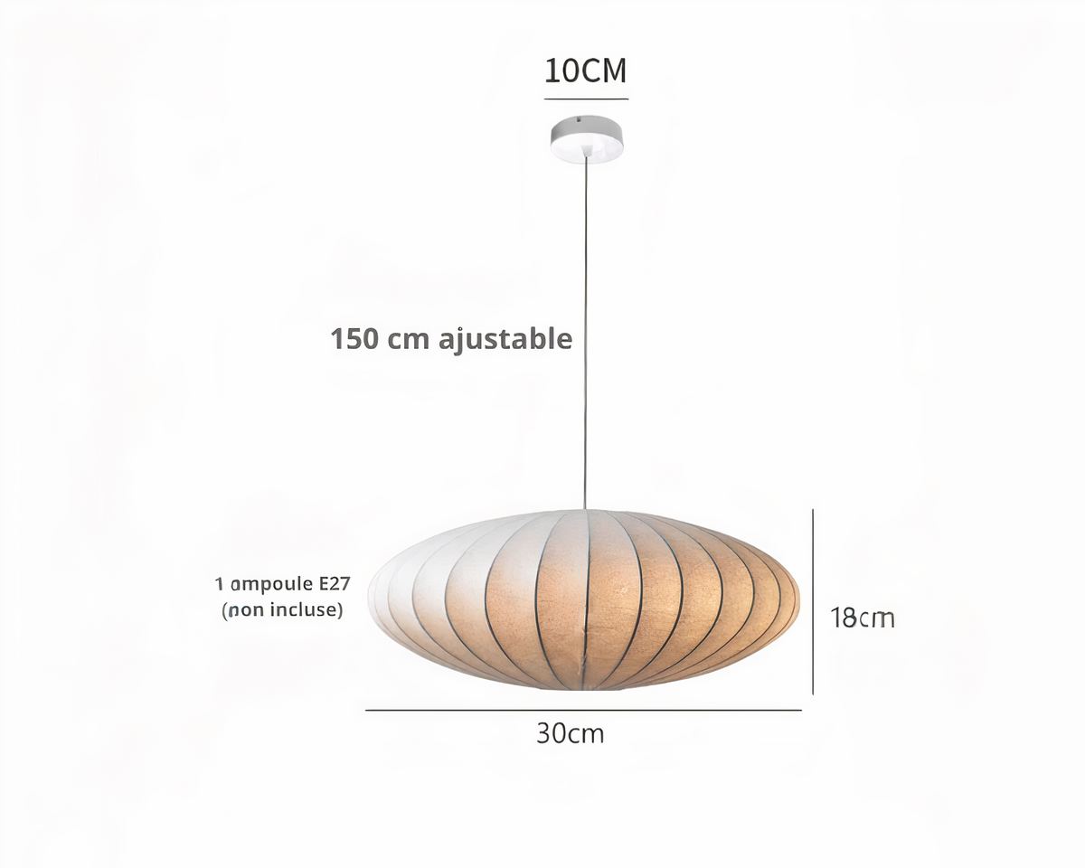 Lustre japonais boule de soie blanche, vue 6