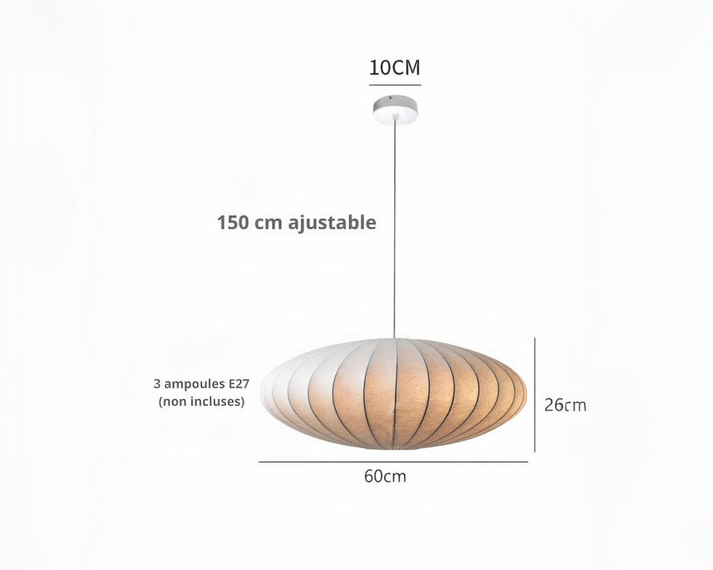 Lustre japonais boule de soie blanche, vue 7