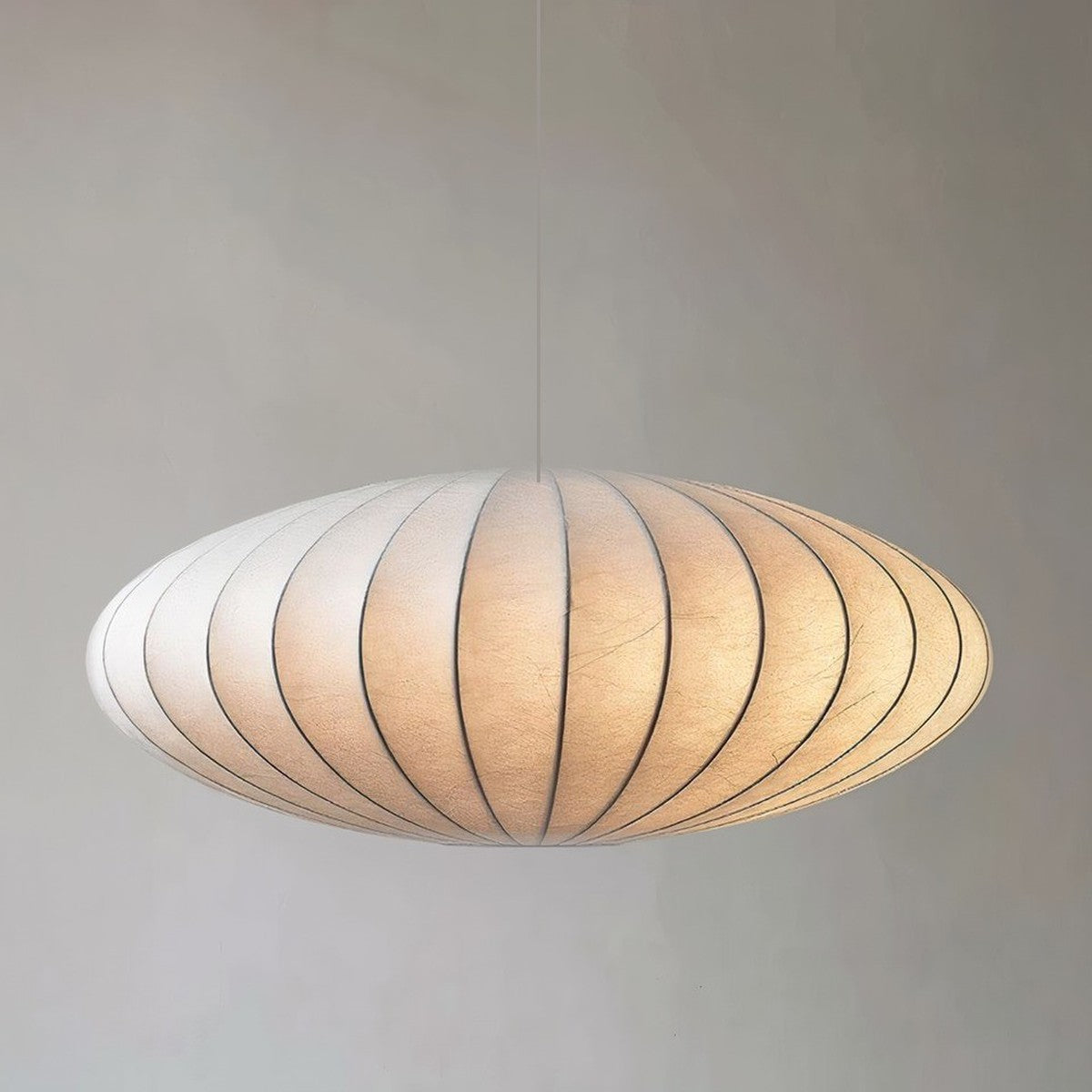 Lustre japonais boule de soie blanche, vue 8