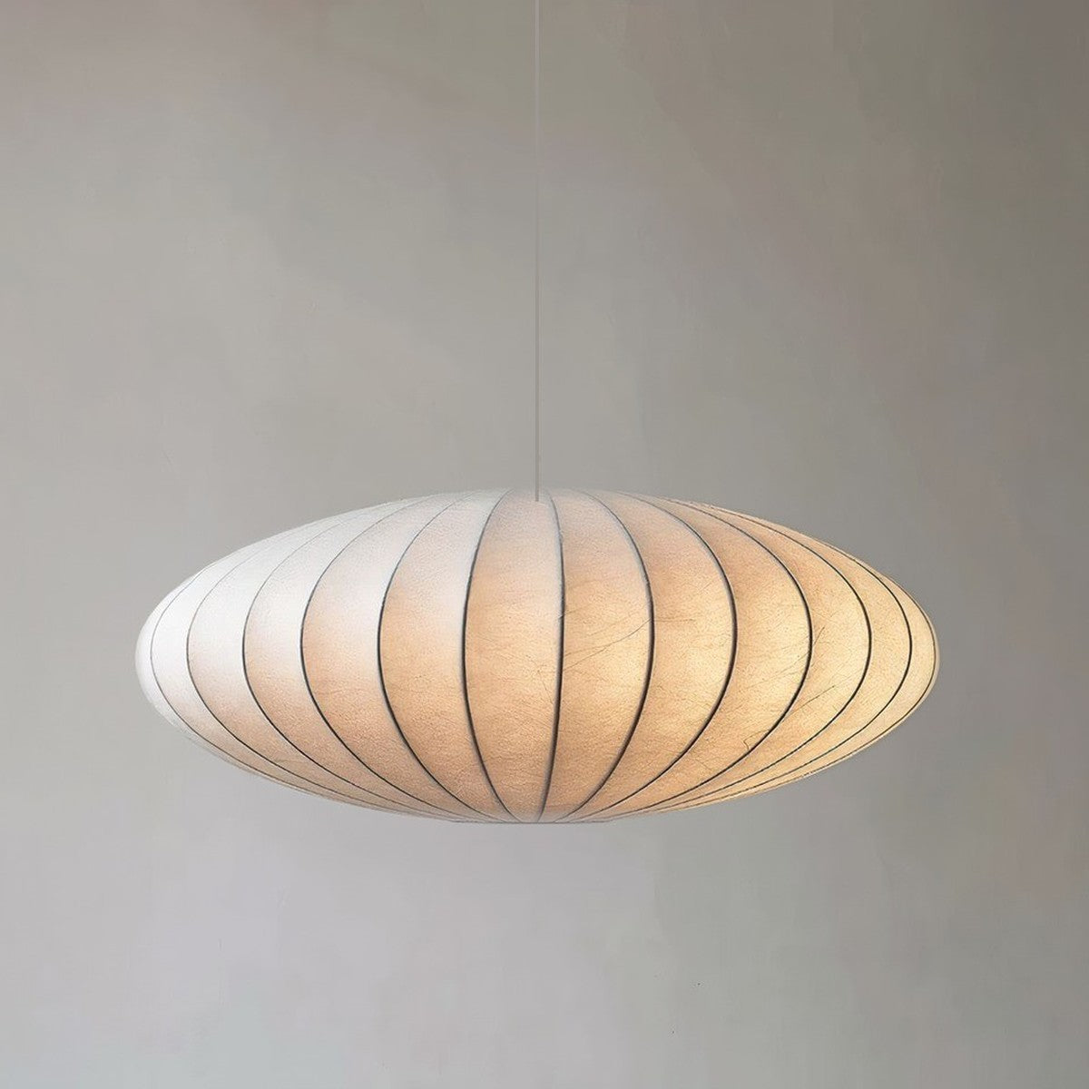 Lustre japonais boule de soie blanche, vue 9