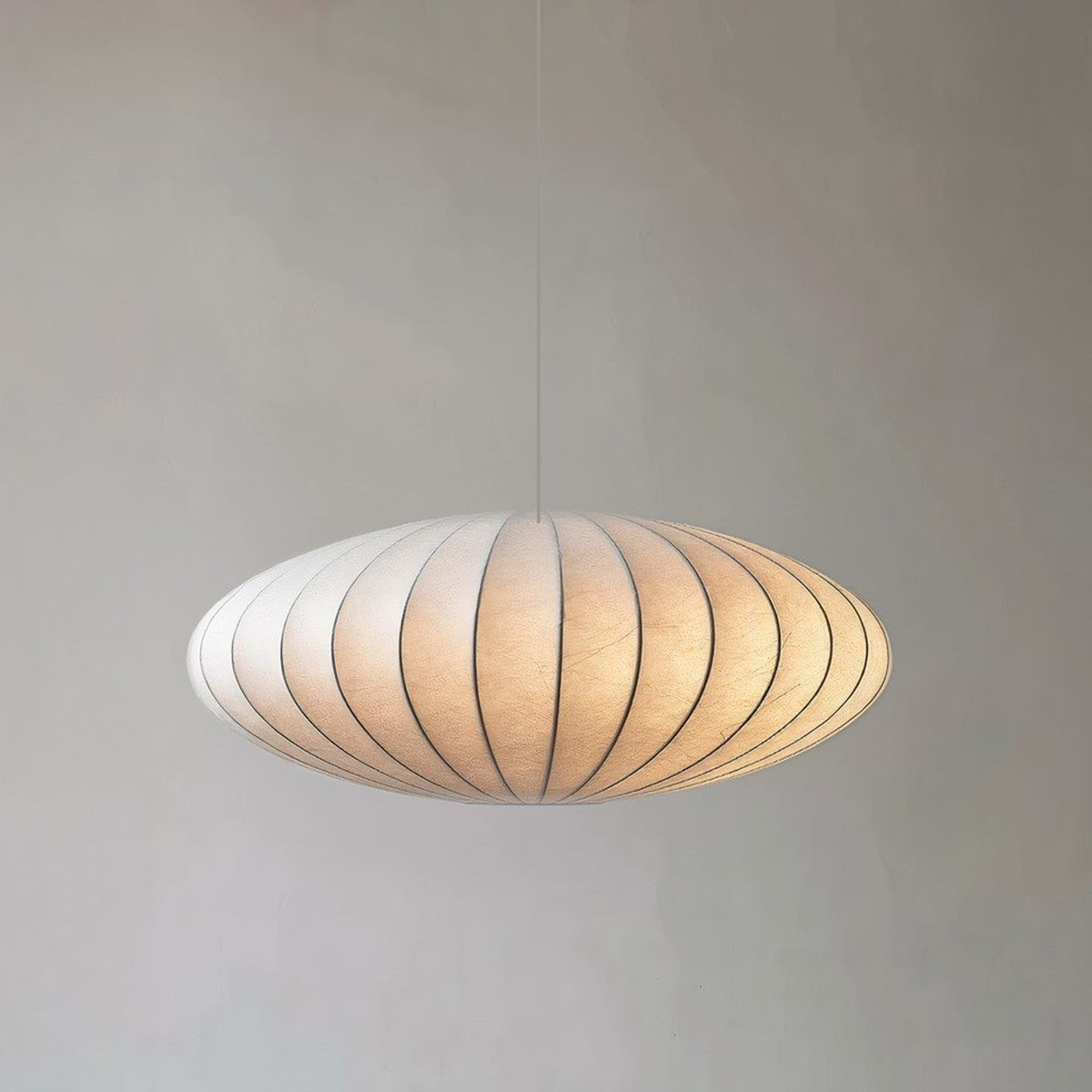 Lustre japonais boule de soie blanche, vue 10