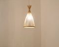 Lustre japonais lanterne en bambou naturel, vue 4