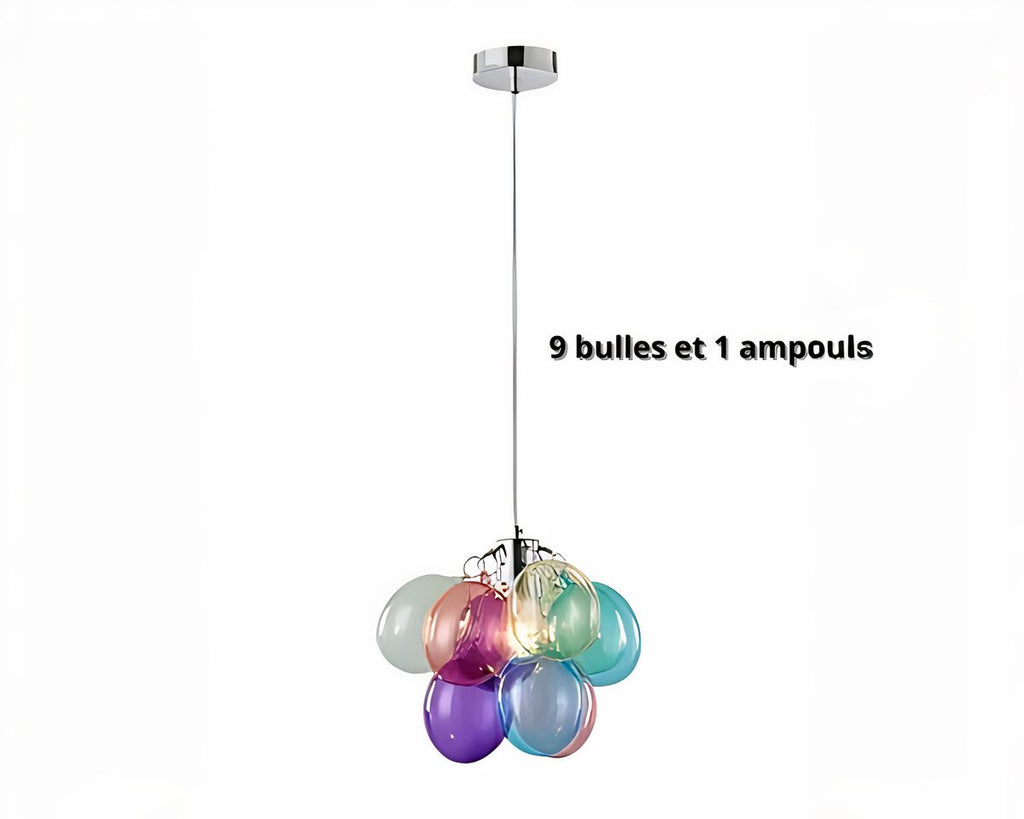 Lustre chambre ado à bulles de verre multicolores, vue 7