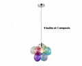 Lustre chambre ado à bulles de verre multicolores, vue 7