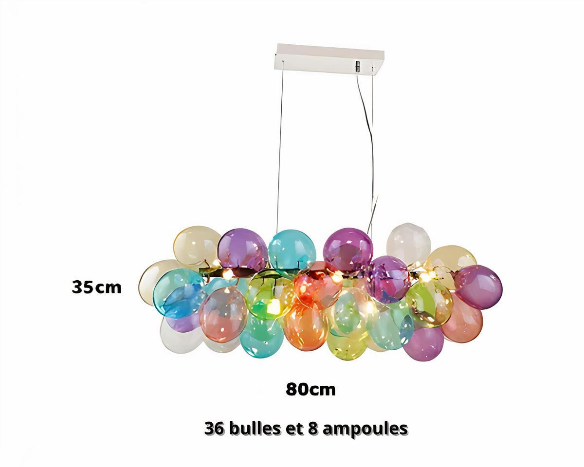 Lustre chambre ado à bulles de verre multicolores, vue 9