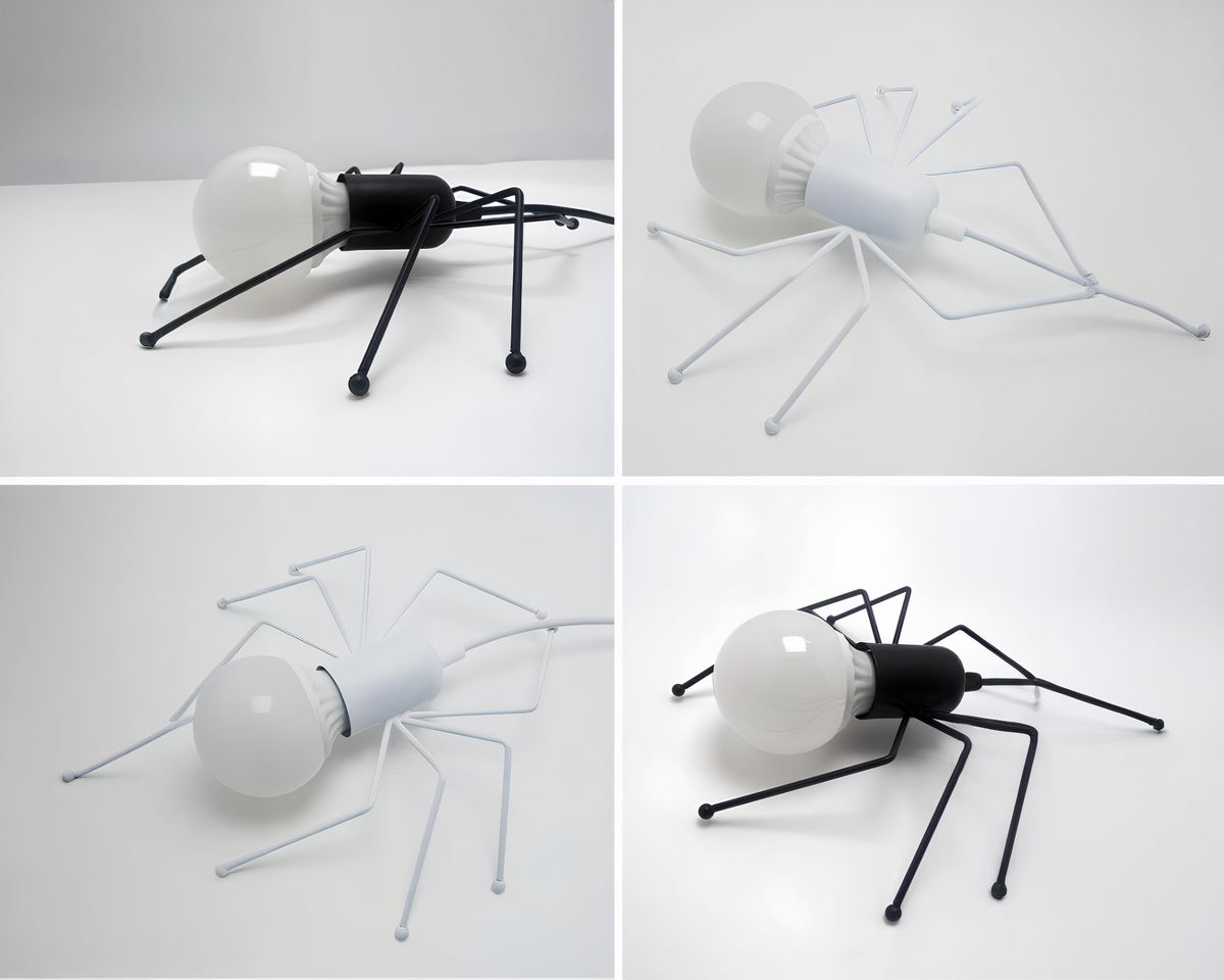 Lustre noir araignée en métal au design insolite, vue 2