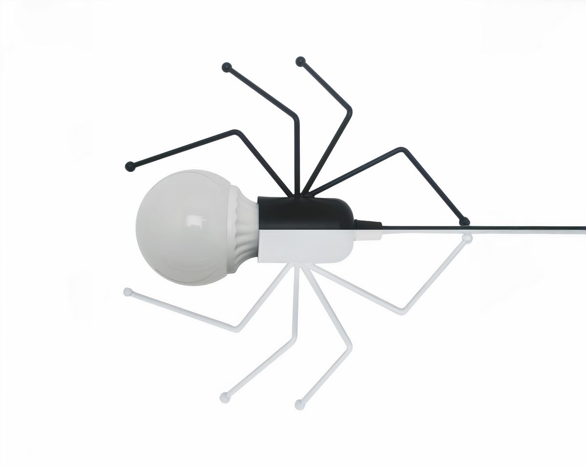 Lustre noir araignée en métal au design insolite, vue 3