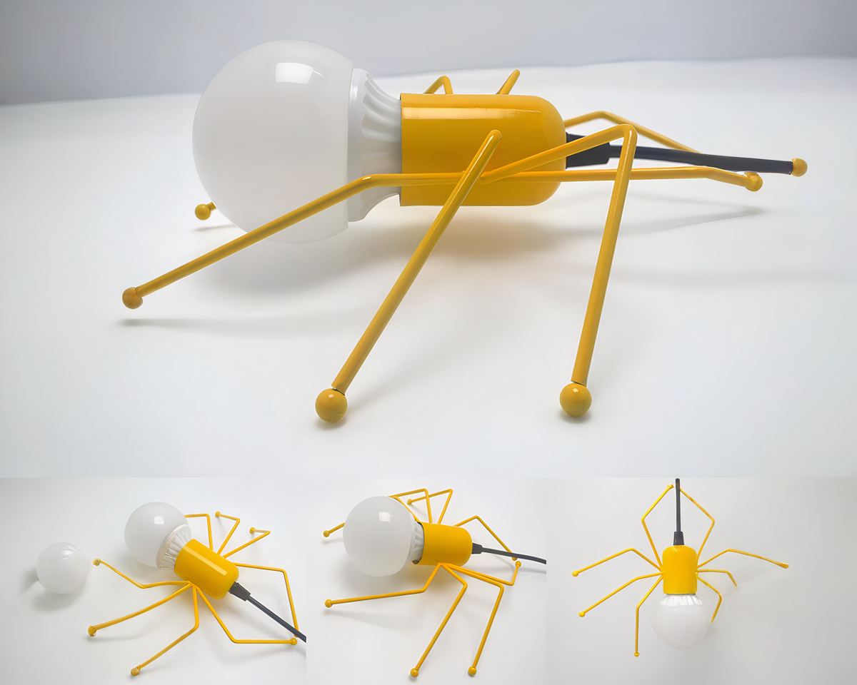 Lustre noir araignée en métal au design insolite, vue 4