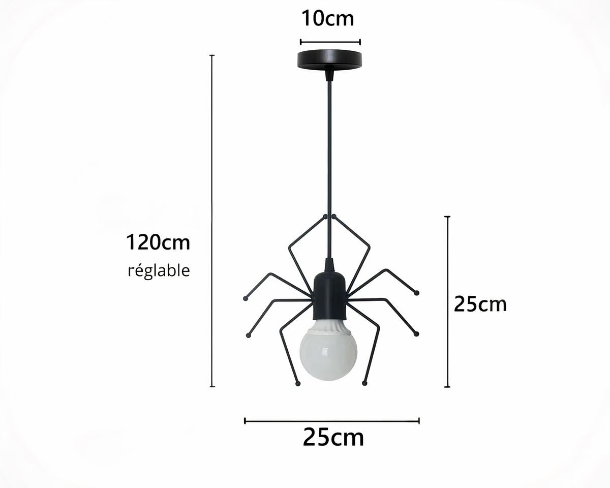 Lustre noir araignée en métal au design insolite, vue 5