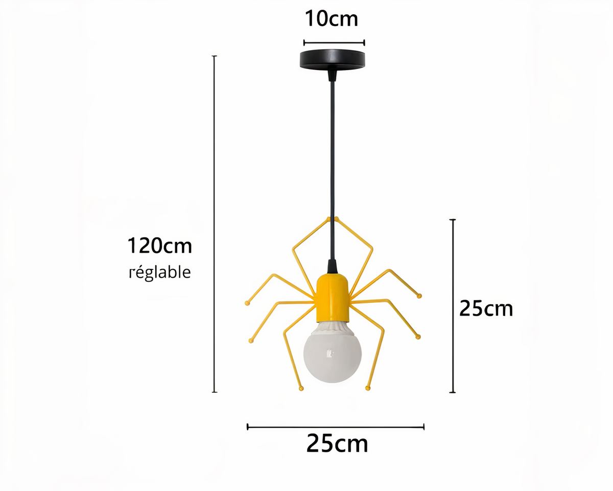 Lustre noir araignée en métal au design insolite, vue 7