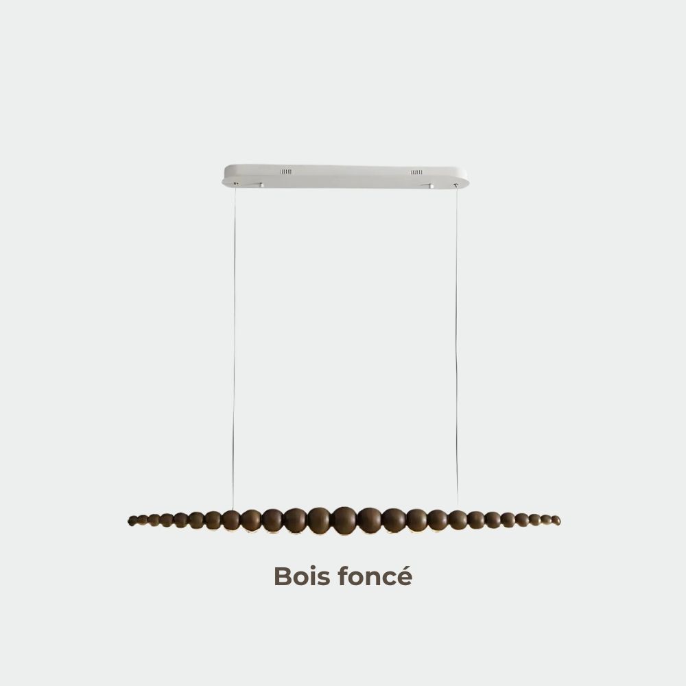 Lustre bohème à enfilade de boules en bois, vue 14