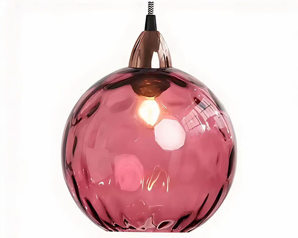 Lustre art déco à sphères en verre texturé, vue 5