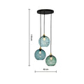 Lustre art déco à sphères en verre texturé, vue 7