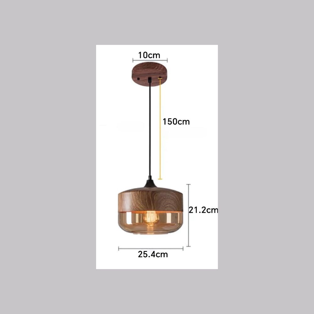 Lustre bohème en verre fumé ambré effet bois, vue 10
