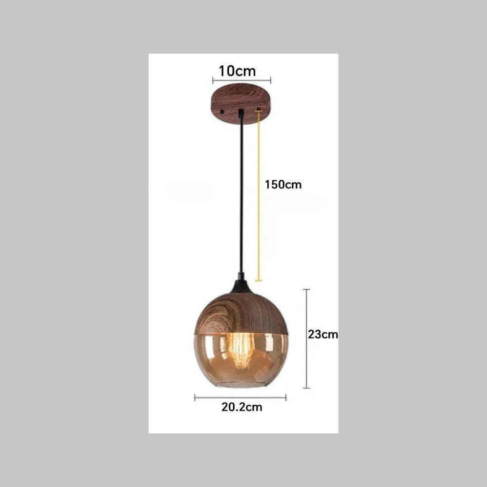 Lustre bohème en verre fumé ambré effet bois, vue 11