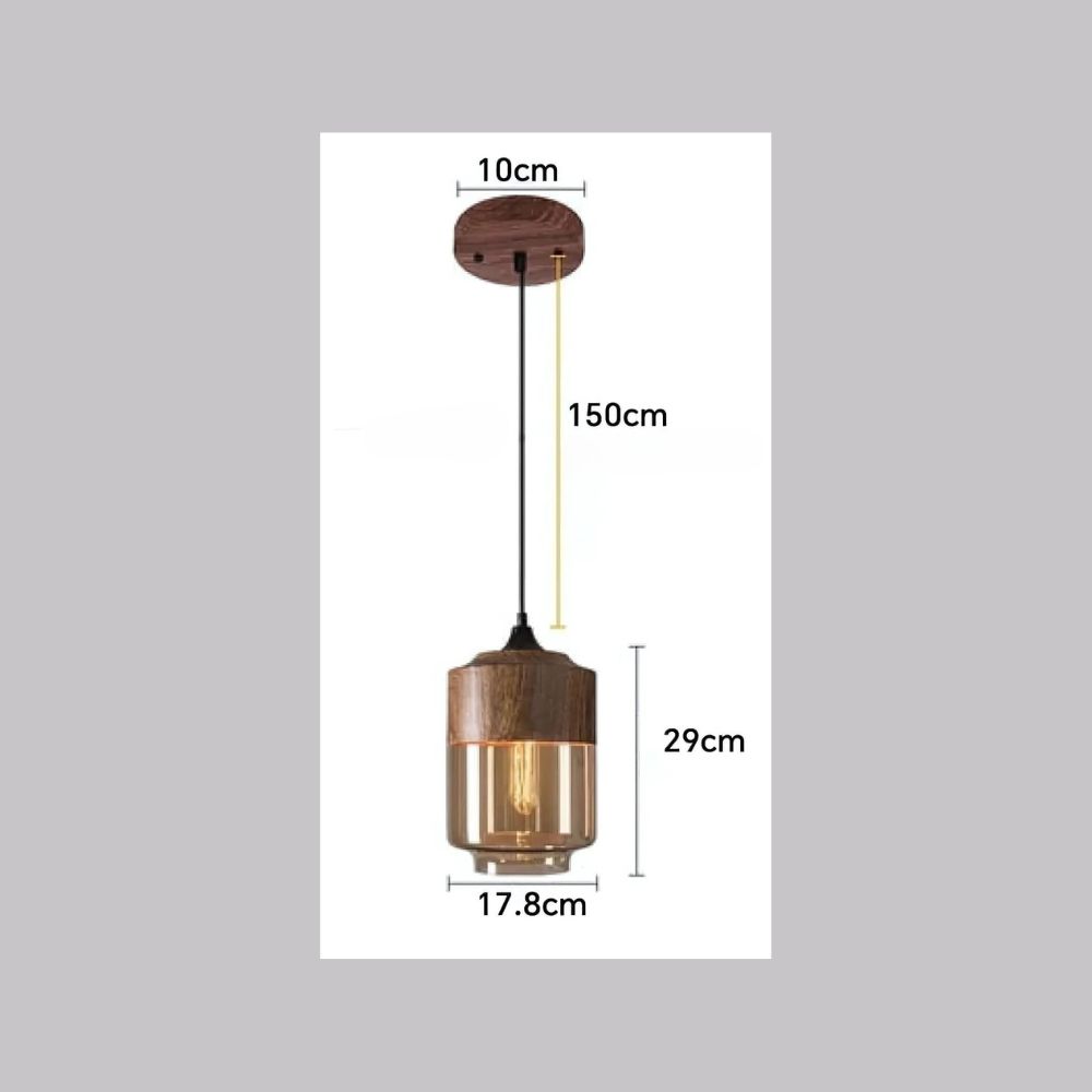 Lustre bohème en verre fumé ambré effet bois, vue 13