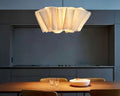Lustre bohème abat-jour en lin plissé