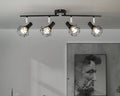 Lustre industriel noir à quatre spots orientables