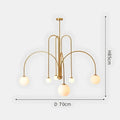 Lustre bureau en cascade de globes de verre, vue 10