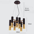 Lustre moderne à spots noir et doré, vue 6