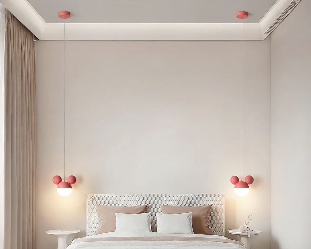 Lustre chambre enfant tête de souris aux oreilles rondes, vue 2