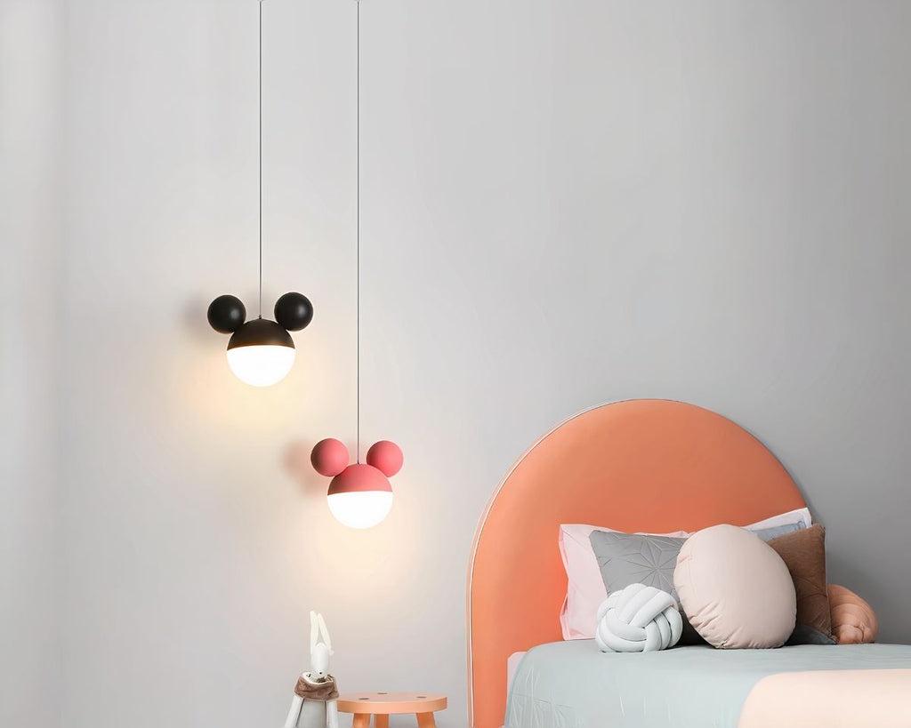 Lustre chambre enfant tête de souris aux oreilles rondes, vue 3