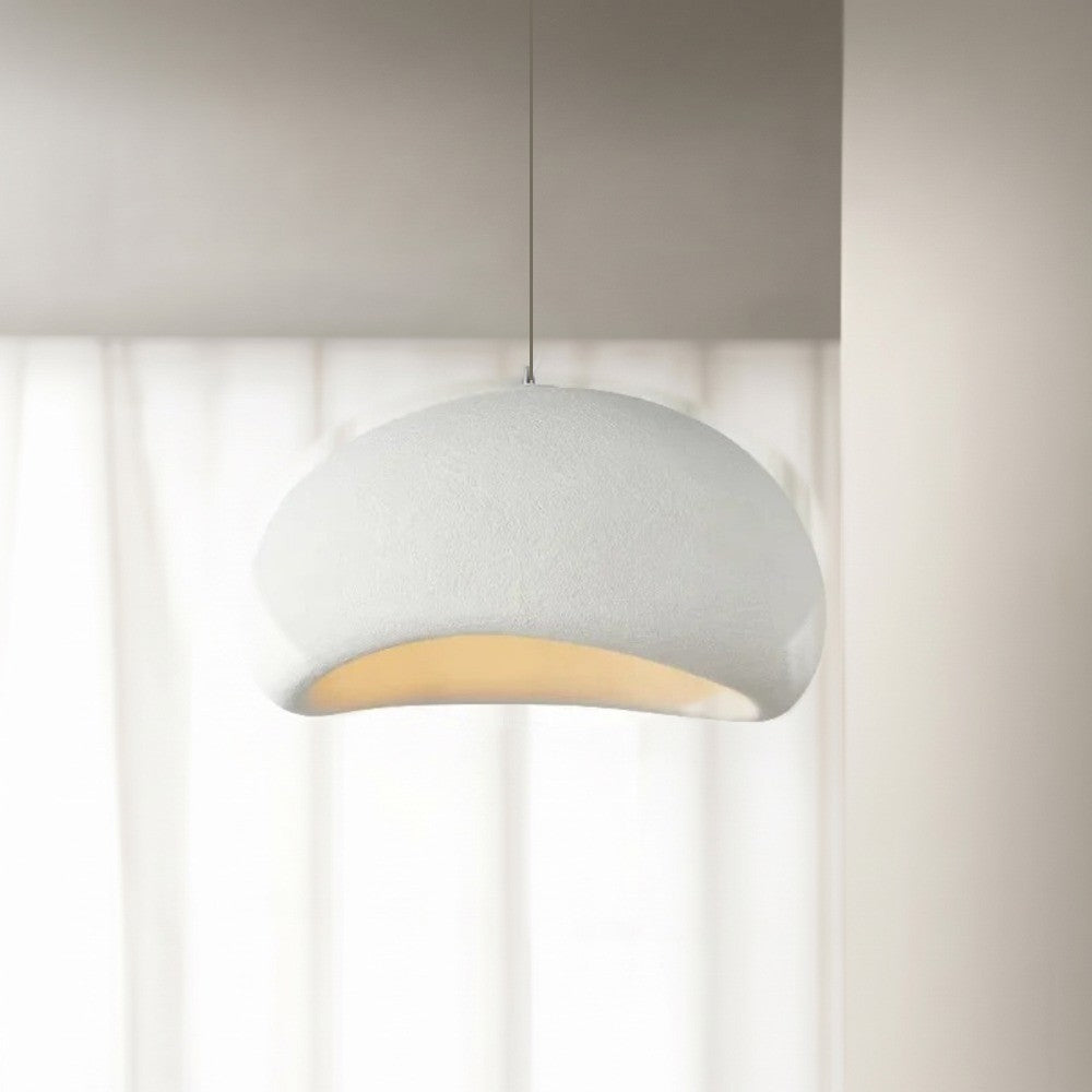 Lustre salle à manger Wabi Sabi en forme de chapeau blanc, vue 7