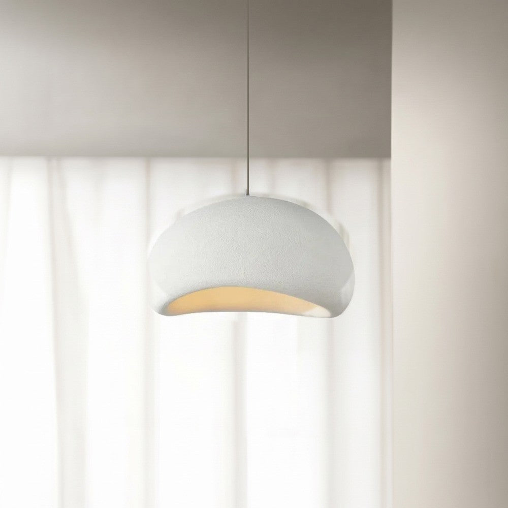 Lustre salle à manger Wabi Sabi en forme de chapeau blanc, vue 9