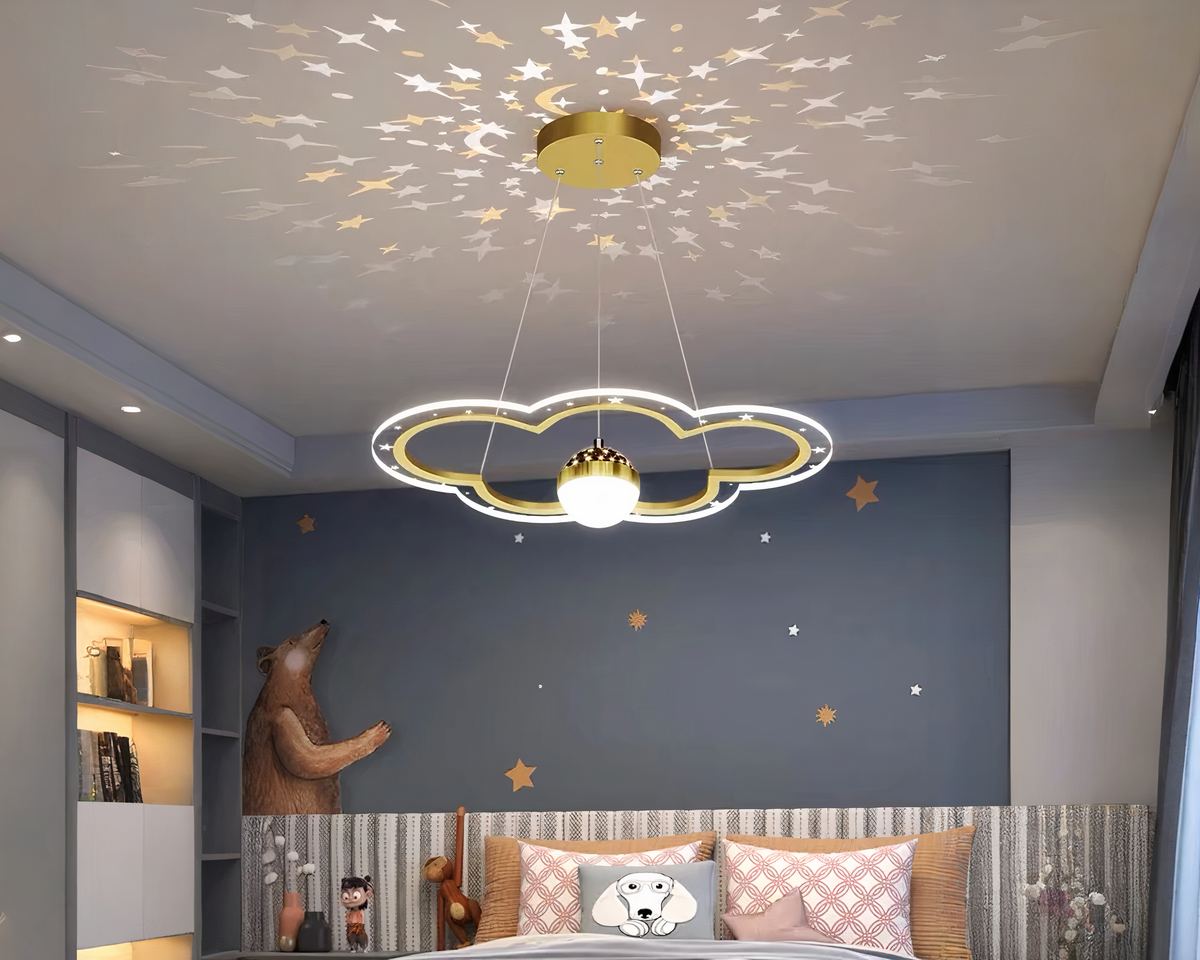Lustre boule nuage pour chambre d'enfant