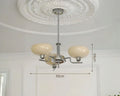 Lustre salle à manger rétro à globes en verre jauni, vue 3