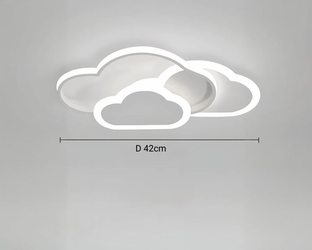 Lustre chambre enfant nuage plat blanc ou rose, vue 7