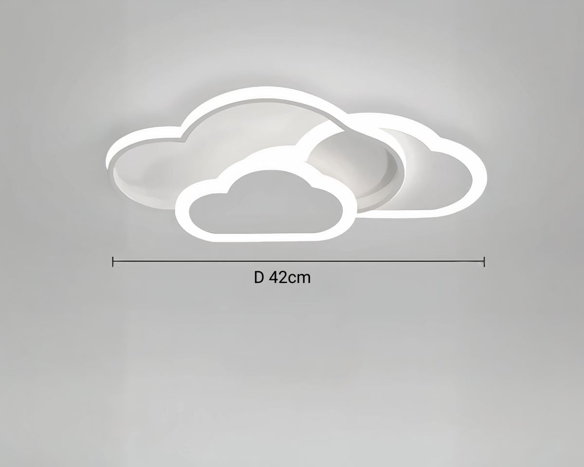 Lustre chambre enfant nuage plat blanc ou rose, vue 7
