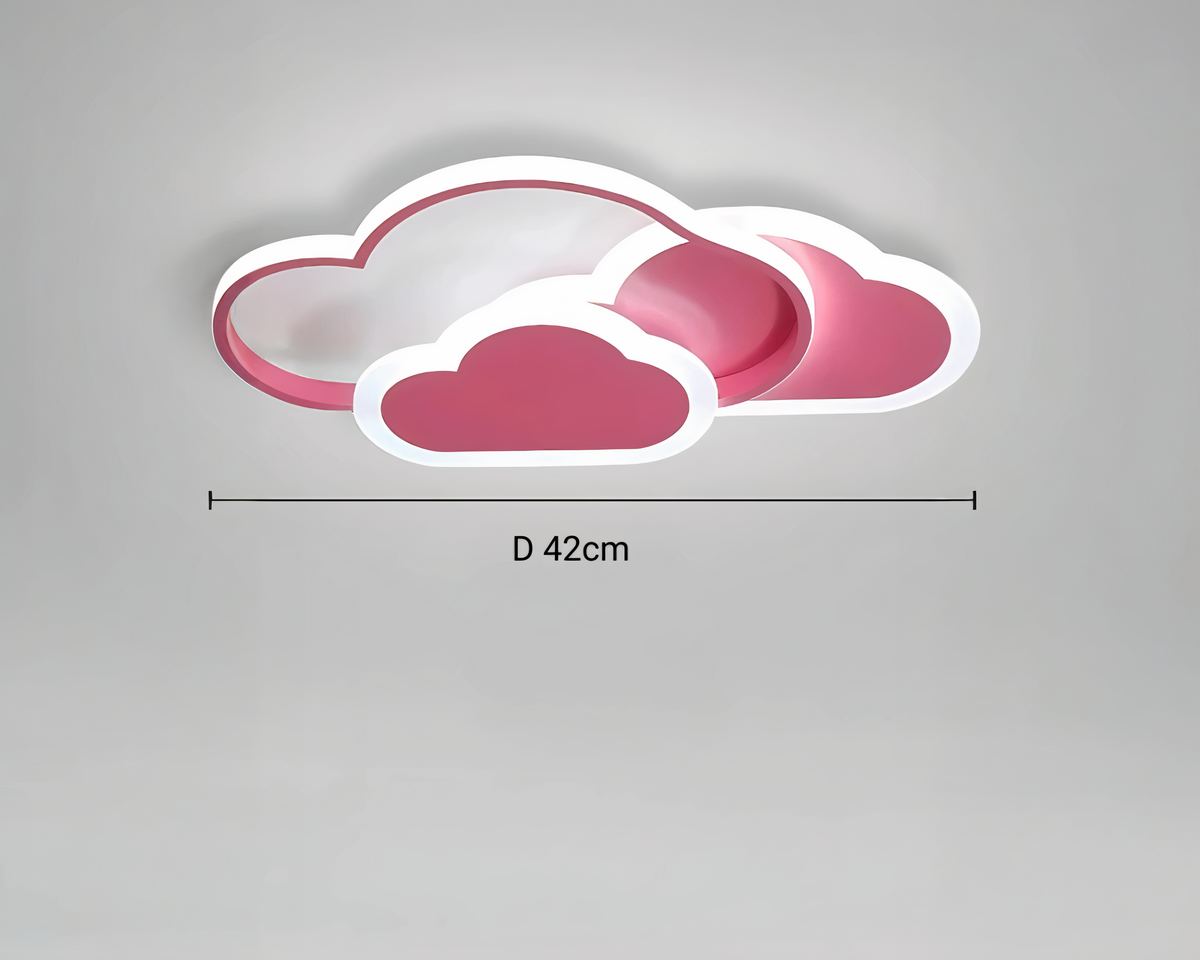 Lustre chambre enfant nuage plat blanc ou rose, vue 8