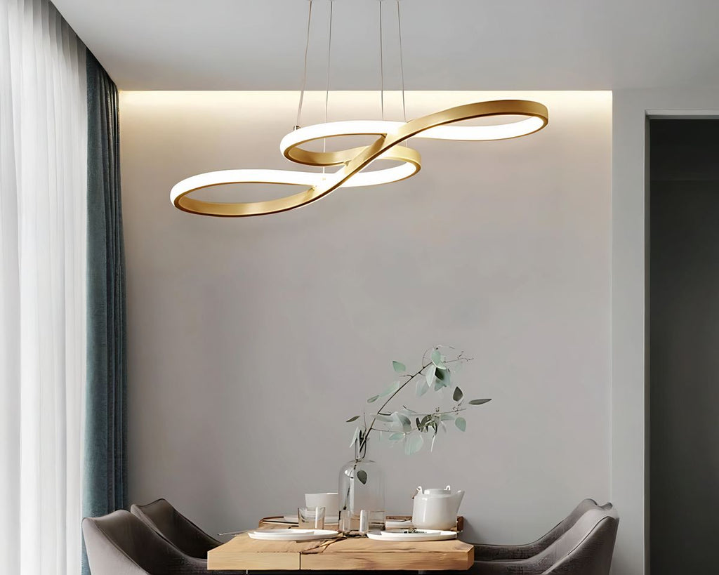 Lustre salle à manger LED en ruban ondulé