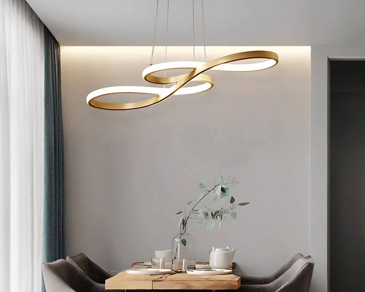 Lustre salle à manger LED en ruban ondulé