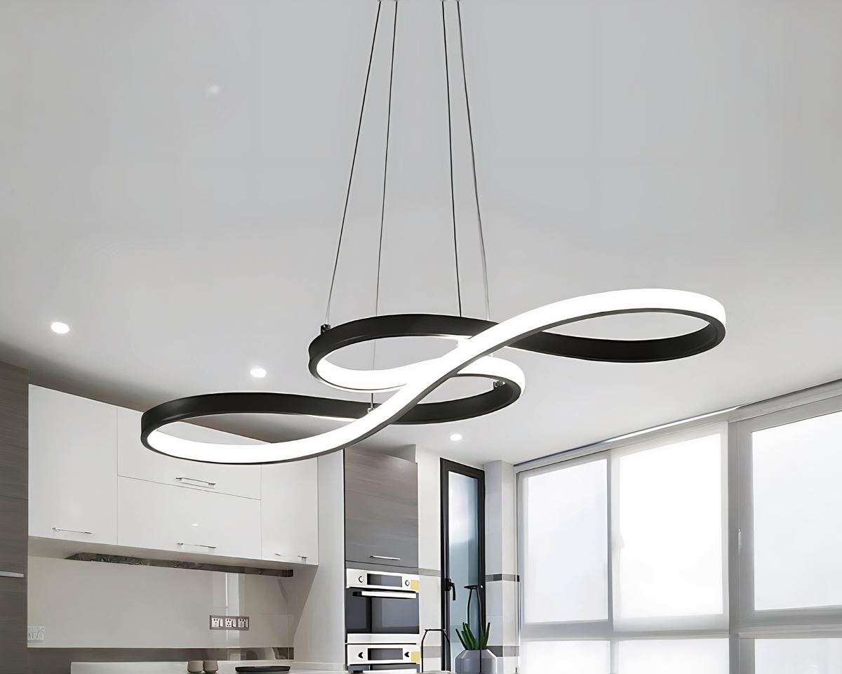 Lustre salle à manger LED en ruban ondulé, vue 2