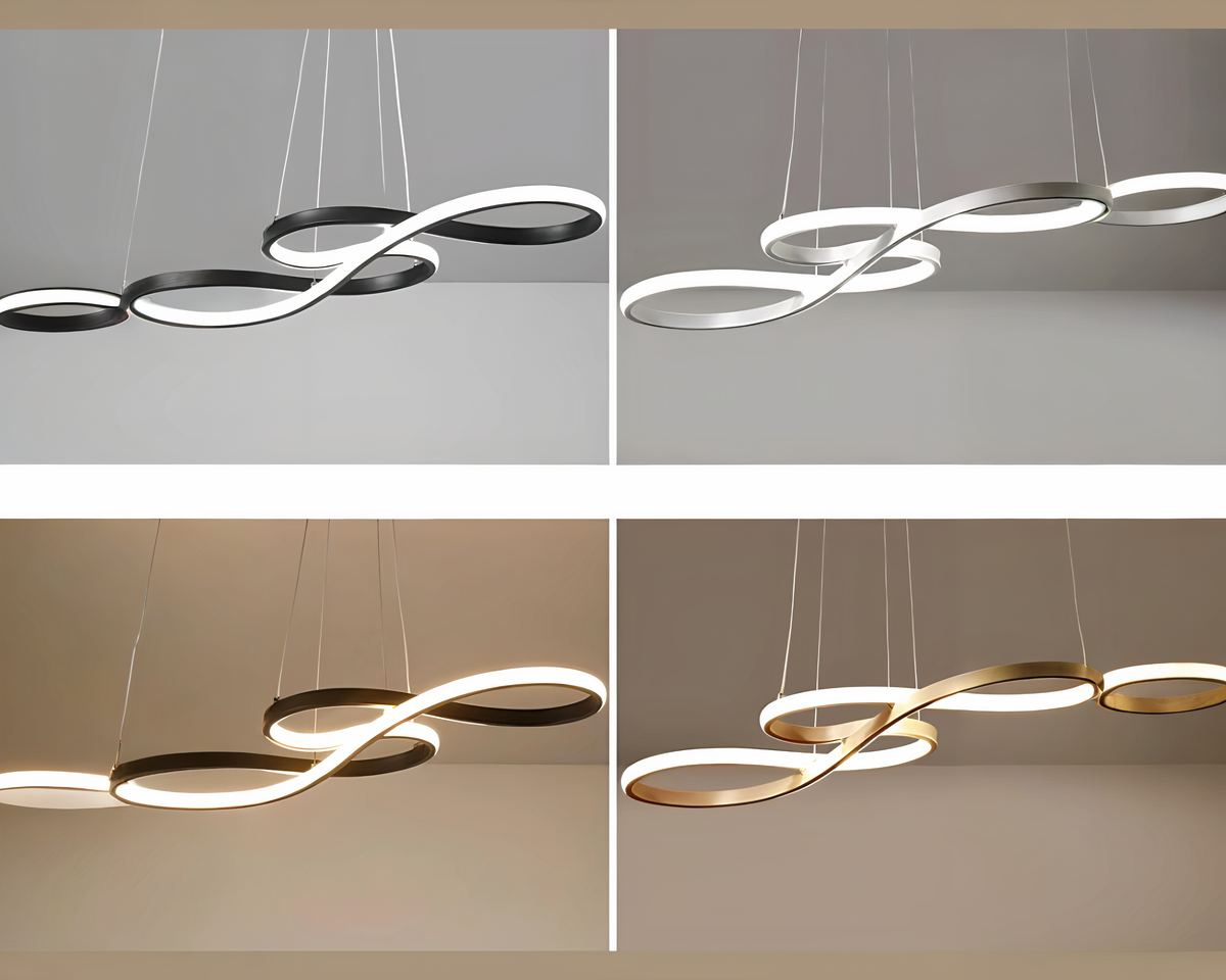 Lustre salle à manger LED en ruban ondulé, vue 3