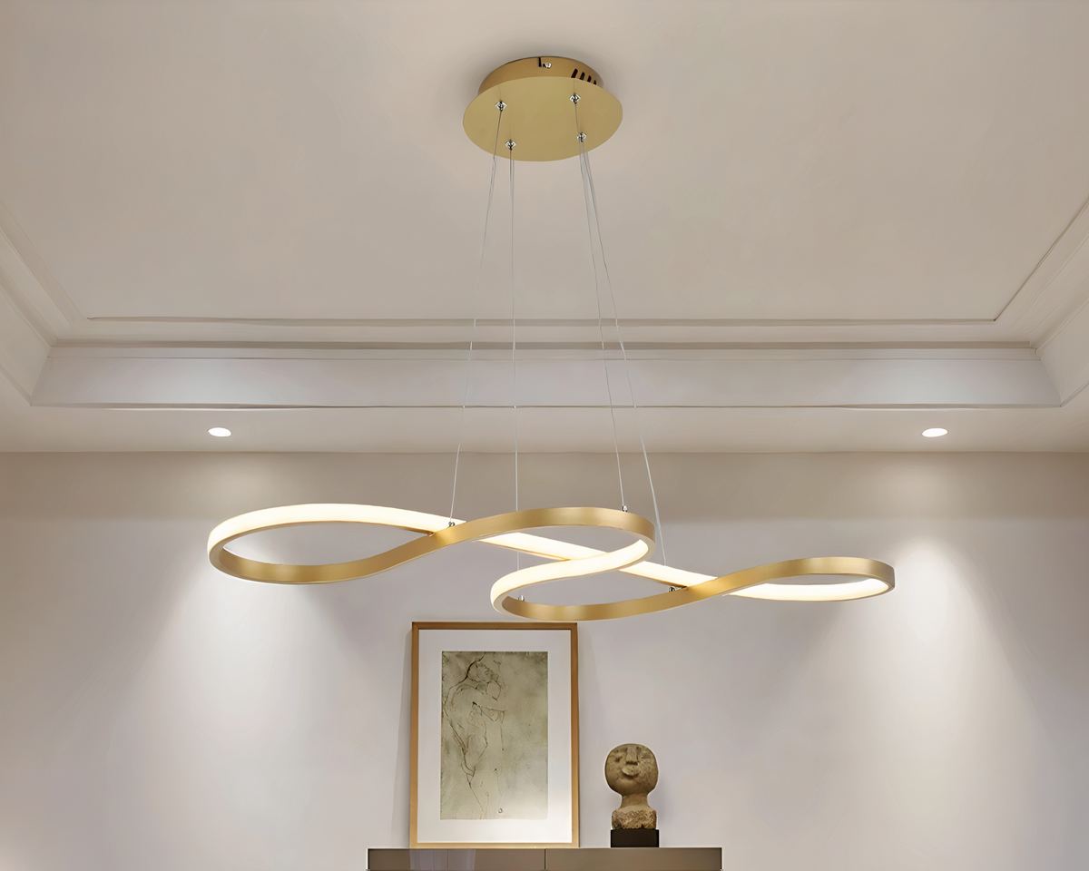 Lustre salle à manger LED en ruban ondulé, vue 4