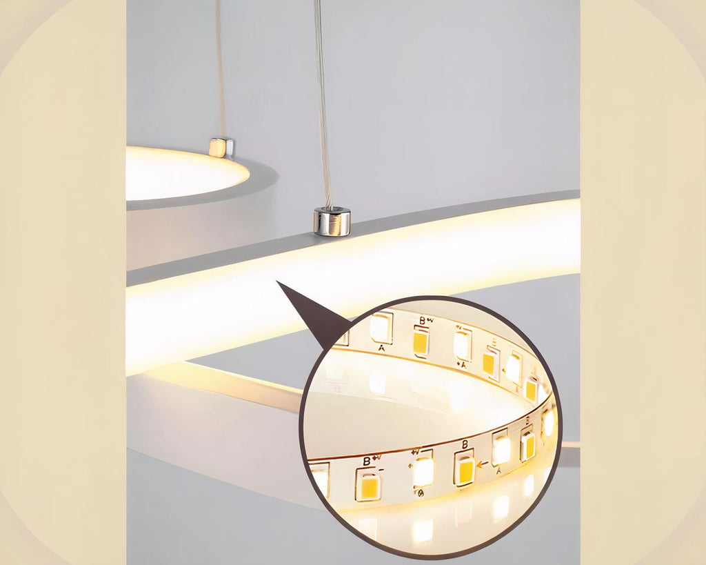 Lustre salle à manger LED en ruban ondulé, vue 7