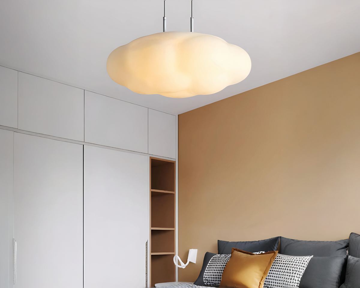 Lustre chambre ado nuage blanc lumière trois teintes, vue 5