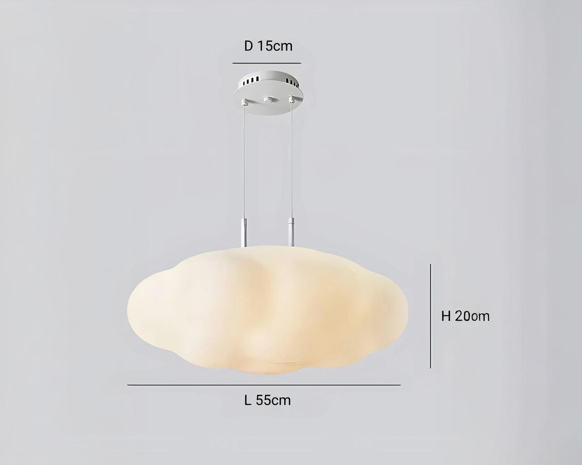 Lustre chambre ado nuage blanc lumière trois teintes, vue 8