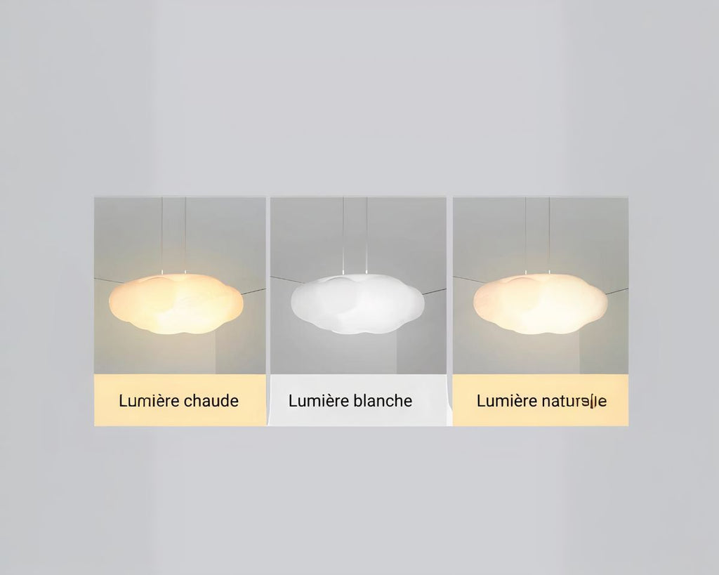 Lustre chambre ado nuage blanc lumière trois teintes, vue 9